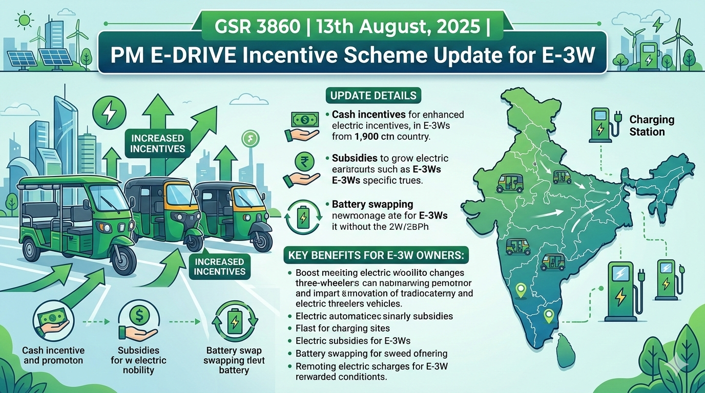 E-DRIVE Incentive Scheme Update for E-3W - Devendra Automobile